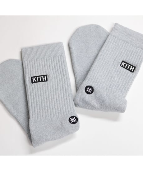 KITH CLASSIC LOGO STANCE SOX Grey Size L (US 9-12 , JP 27-30cm)
