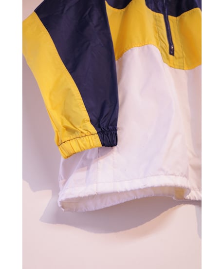 【古着】NIKE PULLOVER NYLON JACKET Navy/Yellow/White Size M