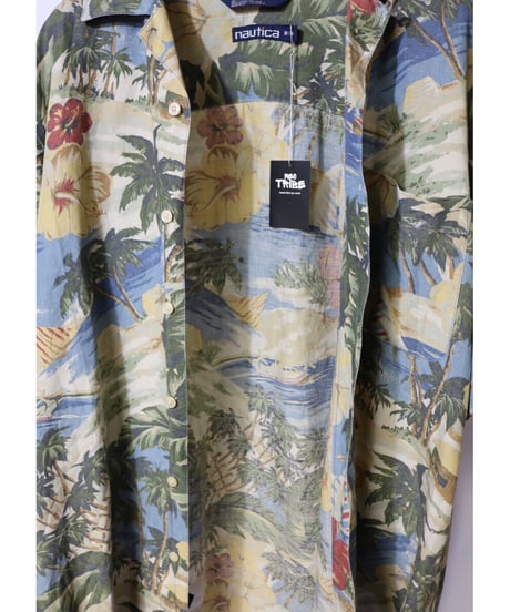 【古着】NAUTICA ALOHA BUTTON S/S SHIRT Total Pattern Size M