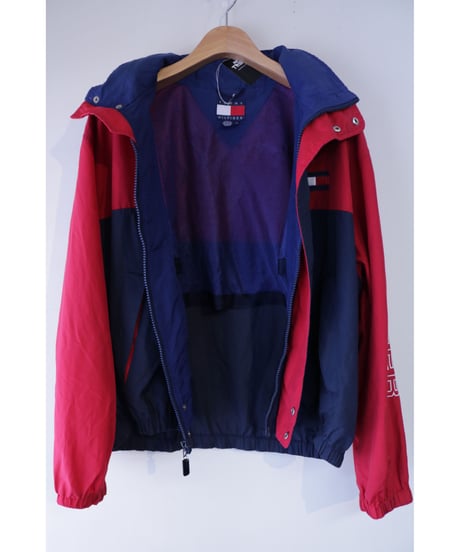 【古着】TOMMY HILFIGER NYLON JACKET Red/Navy Size L