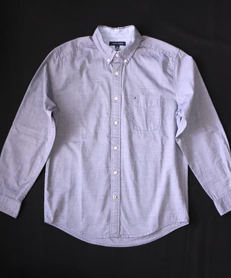 【古着】TOMMY HILFIGER PIN CHECK BD SHIRTS Grey Size M