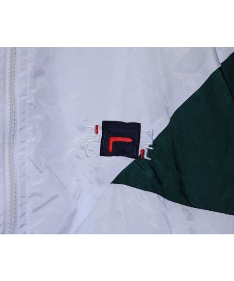 【古着】FILA NYLON JACKET White/ Green Size L