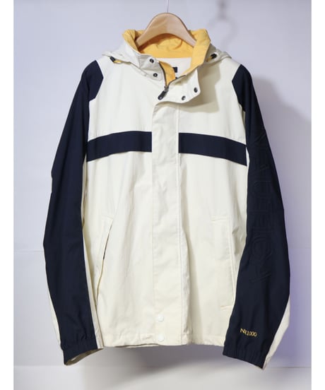 【古着】NAUTICA NYLON JACKET White/Navy/Yellow Size XL