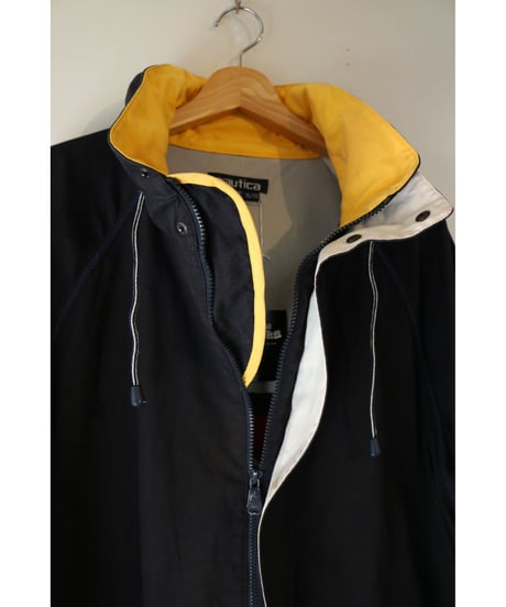 【古着】NAUTICA NYLON JACKET Black/Yellow Size XL