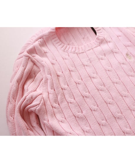 【古着】POLO RALPH LAUREN KNIT SWEATER Pink Size S