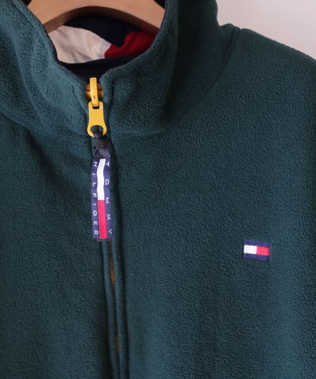 【古着】TOMMY HILFIGER REVERSIBLE JACKET Yellow/Navy/Green Size XL