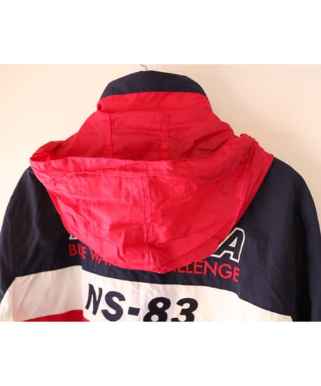 【古着】NAUTICA NYLON JACKET Red/Navy/White Size L