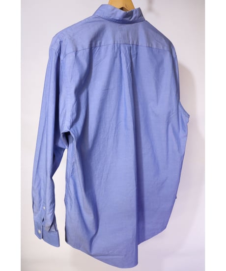 【古着】LANDS’ END BMW LOGO BUTTON DOWN SHIRT Sky Blue Size Regular