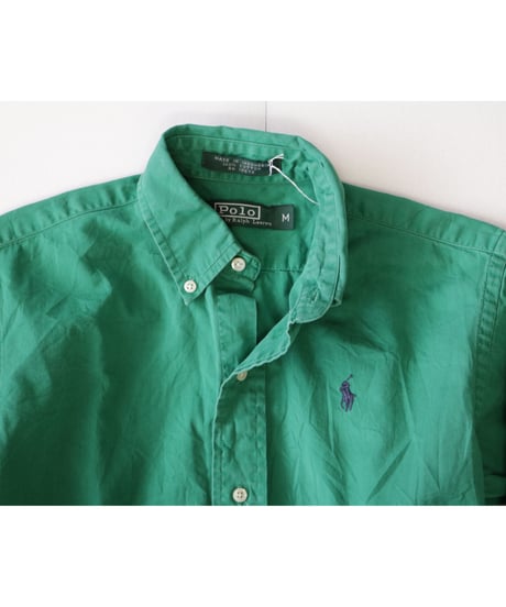 【古着】POLO RALPH LAUREN BD SHIRT Green Size Kids M