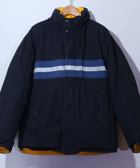 【古着】NAUTICA DOWN JACKET REVERSIBLE Black/Yellow Size XL