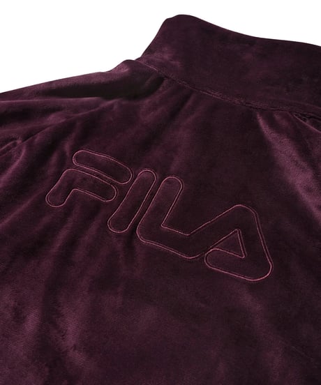 FILA × LFYT VELOUR HALF ZIP PULLOVER BURGUNDY Size XL