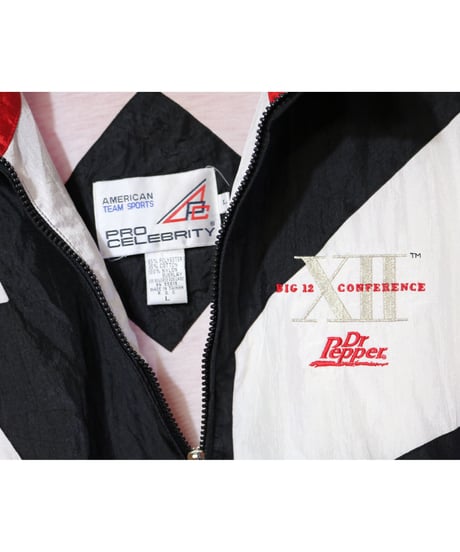 【古着】PRO CELEBRITY NYLON JACKET BIG 12 CONFERENCE DR PEPPER Red/Black/White Size L