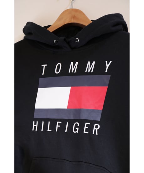 【古着】TOMMY HILFIGER SPORT HOODIE Black Size L