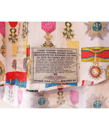 【古着】TOMMY HILFIGER MILITARY MEDAL BD SHIRT White Size L