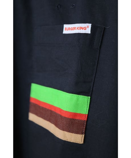 【古着】BURGER KING S/S BUTTOM DOWN SHIRT Black Size US L / ASIA XXL