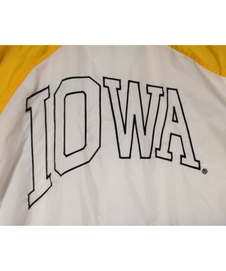 【古着】APEX ONE IOWA HAWKEYES NYLON JACKET Yellow/Black/White Size S