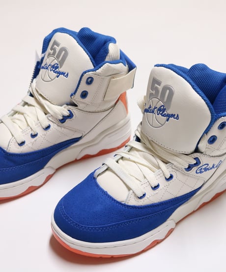 EWING ATHLETICS 33 HI CREAM/ROYAL/ORANGE "50 GREATEST PLAYERS"