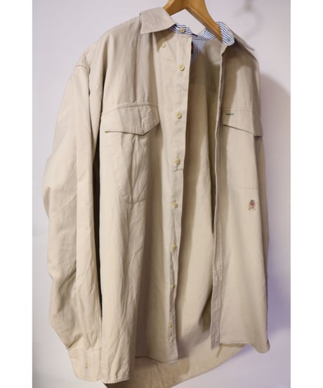 【古着】TOMMY HILFIGER BD SHIRT Beige Size M