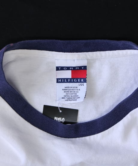 【古着】TOMMY HILFIGER ATHLETICS Tee White/Navy Size L