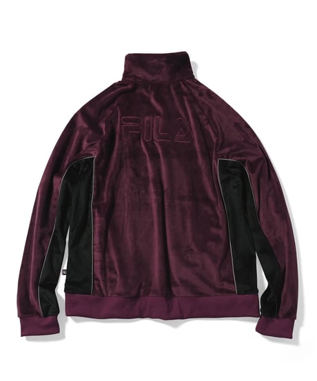 FILA × LFYT VELOUR HALF ZIP PULLOVER BURGUNDY Size XL