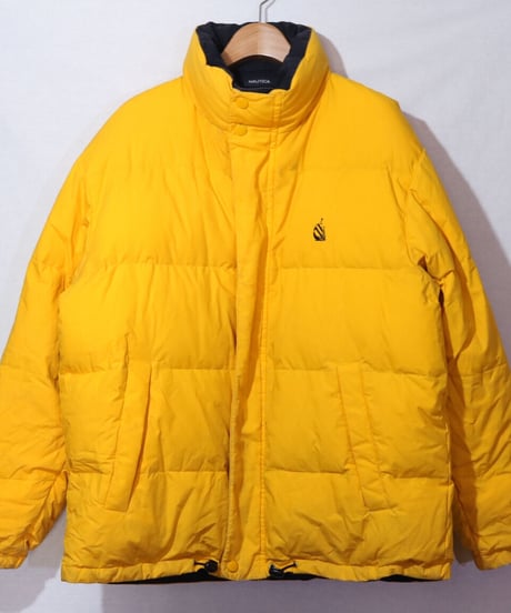【古着】NAUTICA DOWN JACKET REVERSIBLE Black/Yellow Size XL