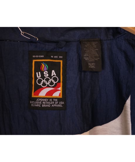 【古着】J.C.PENNEY USA OLYMPIC NYLON JACKET Red/Navy/White Size XL