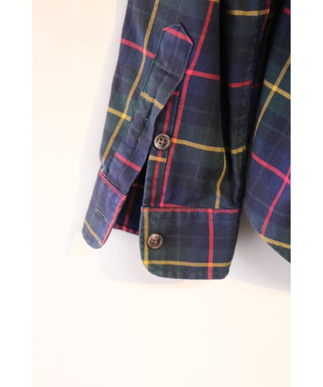 【古着】POLO RALPH LAUREN CHECK BD SHIRTS タータンチェック Navy Size L