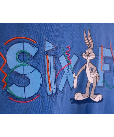 【古着】SIX FLAGS BUGS BUNNY T Blue Size L