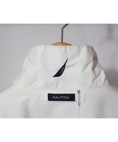 【古着】NAUTICA NYLON JACKET White/Navy Size XL