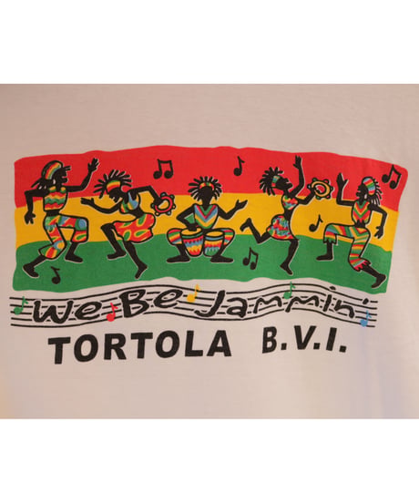 【古着】PARADISE WE BE JAMMIN‘ TORTOLA B.V.I. T White Size M