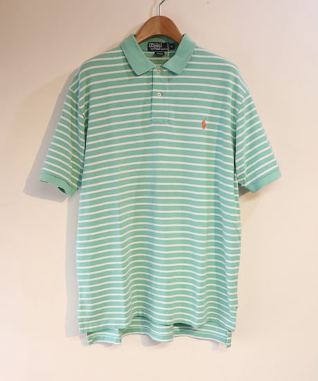 【古着】POLO RALPH LAUREN ポロシャツ ボーダー Green/White Size XL