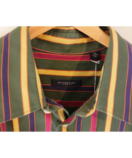【古着】BURBERRY STRIPE LS SHIRTS Multi Size XL