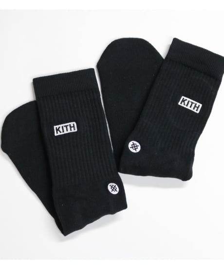 KITH CLASSIC LOGO STANCE SOX Black Size L (US 9-12 , JP 27-30cm)