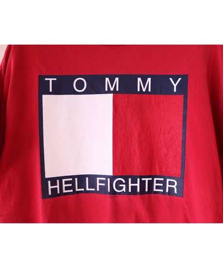 【古着】SONTEEZ TOMMY HELLFIGHTER TULTEX Tee Red Size XL