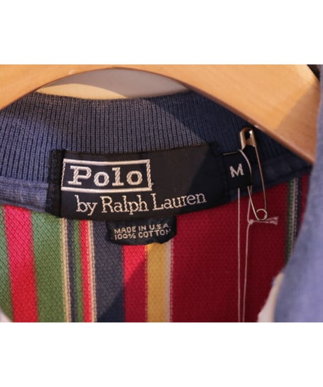 【古着】RALPH LAUREN STRIPE POLO SHIRT Multi Size M