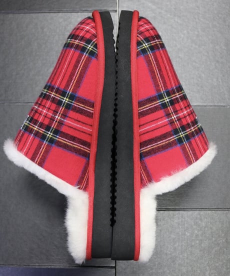 KITH FLANNEL SHERPA SLIPPER Red Multi Size 43 (28cm)