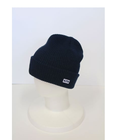 KITH Box Logo Knit Beanie Navy