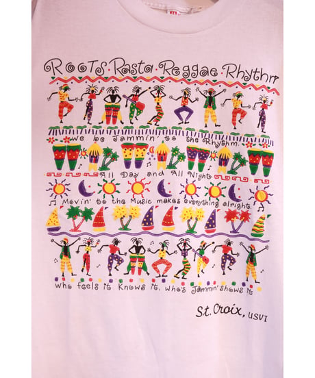 【古着】HANES ROOTS REGGAE T White Size L