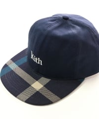 KITH CREST FLAT DAD HAT Navy/Blue　キス　チェック　キャップ