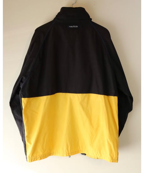 【古着】NAUTICA NYLON JACKET Black/Yellow Size XL