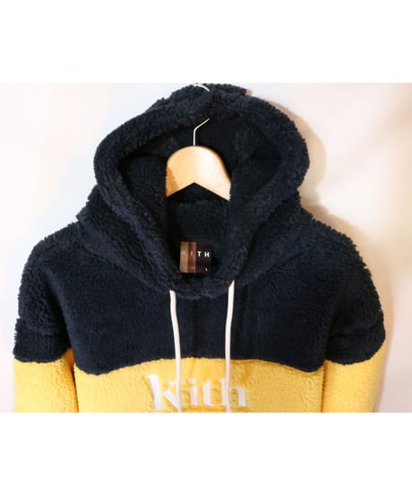 KITH SHERPA DOUBLE POCKET HOODIE SOLAR YELLOW Size L