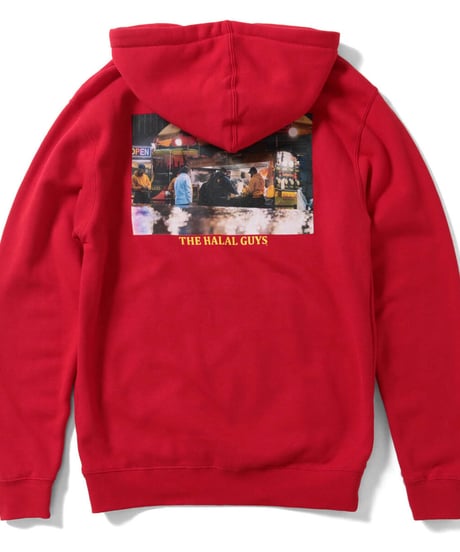 LFYT × THE HALAL GUYS VENDORS HOODED SWEATSHIRT RED Size M