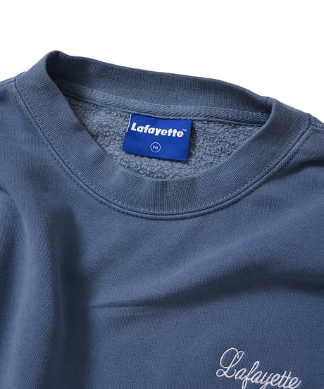 Lafayette ラファイエット PIGMENT DYED SCRIPT LOGO CREWNECK SWEATSHIRT クルーネック スウェット LFT19SS025 BLUE