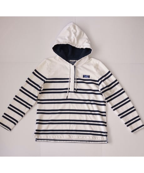 【古着】L.L. BEAN BORDER HOODIE White Size M