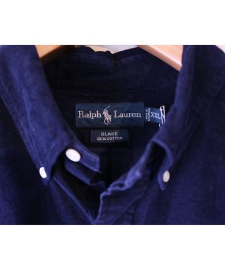 【古着】POLO RALPH LAUREN CORDUROY BD SHIRT Navy Size XXL