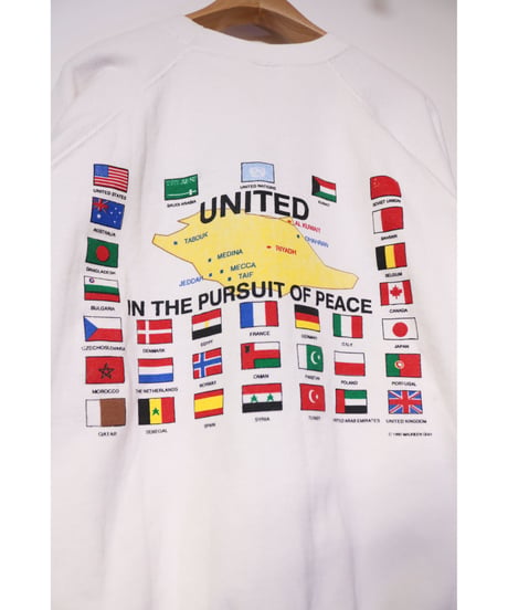 【古着】HANES PRINTED SWEAT White Size L