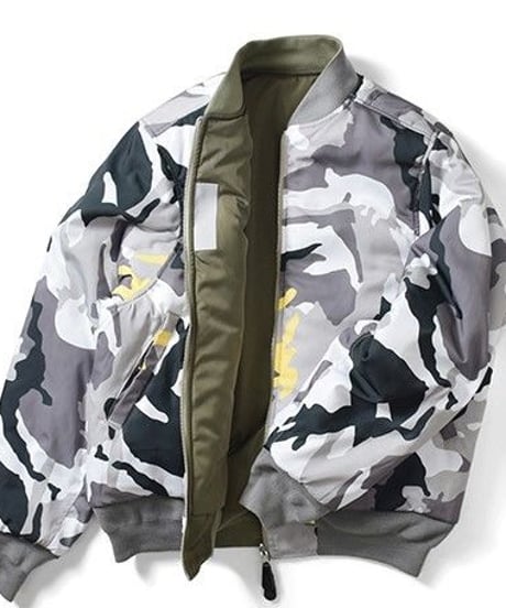 Lafayette CAMO REVERSIBLE FLIGHT JACKET MILITARY GREEN <M>