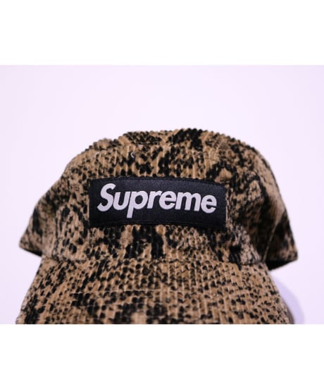 SUPREME SNAKE SKIN CORDUROY CAMP CAP Tan