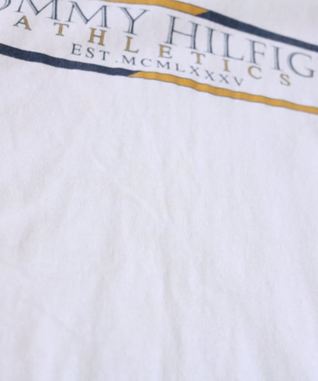 【古着】TOMMY HILFIGER ATHLETICS Tee White/Navy Size L