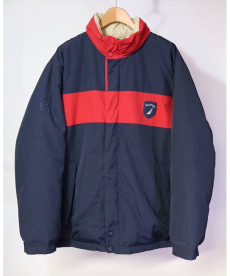 【古着】NAUTICA REVERSIBLE DOWN JACKET Navy/Red/Ivory Size XXL
